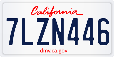 CA license plate 7LZN446