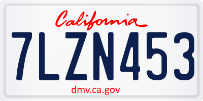 CA license plate 7LZN453