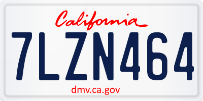 CA license plate 7LZN464