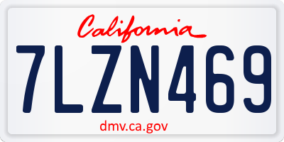 CA license plate 7LZN469