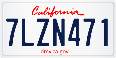 CA license plate 7LZN471
