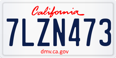 CA license plate 7LZN473