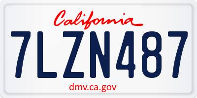CA license plate 7LZN487