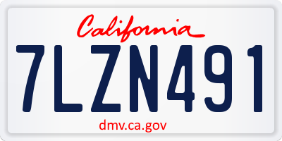 CA license plate 7LZN491
