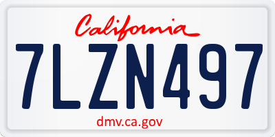 CA license plate 7LZN497