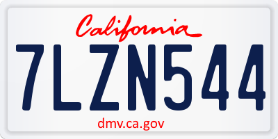 CA license plate 7LZN544