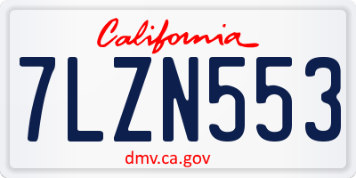 CA license plate 7LZN553