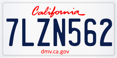 CA license plate 7LZN562