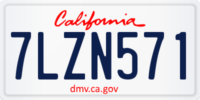 CA license plate 7LZN571