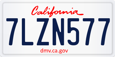 CA license plate 7LZN577