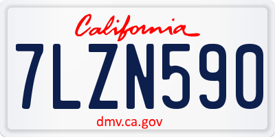 CA license plate 7LZN590