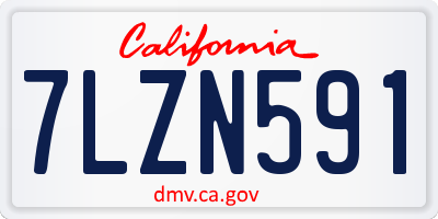 CA license plate 7LZN591