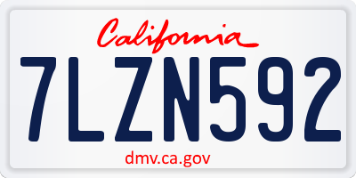 CA license plate 7LZN592