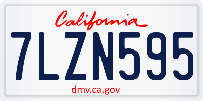 CA license plate 7LZN595