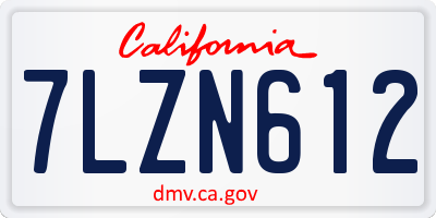 CA license plate 7LZN612