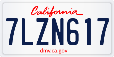 CA license plate 7LZN617