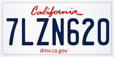 CA license plate 7LZN620