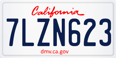 CA license plate 7LZN623