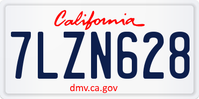 CA license plate 7LZN628