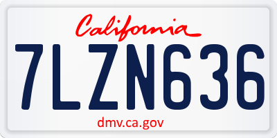 CA license plate 7LZN636
