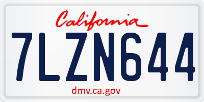 CA license plate 7LZN644