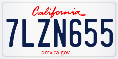 CA license plate 7LZN655
