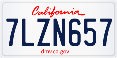 CA license plate 7LZN657