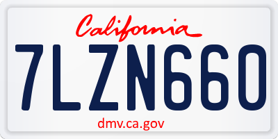 CA license plate 7LZN660