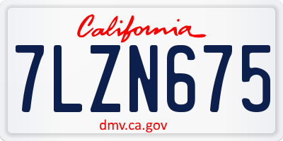 CA license plate 7LZN675