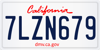 CA license plate 7LZN679