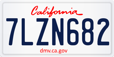 CA license plate 7LZN682