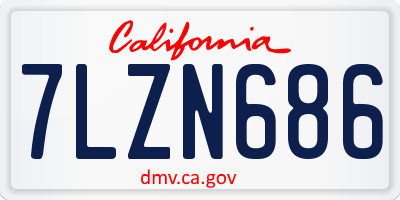 CA license plate 7LZN686