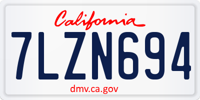 CA license plate 7LZN694