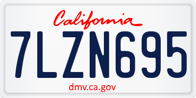 CA license plate 7LZN695