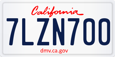 CA license plate 7LZN700