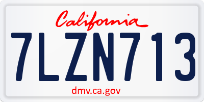 CA license plate 7LZN713