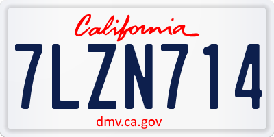 CA license plate 7LZN714