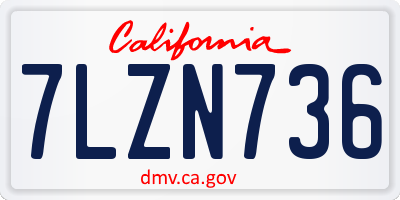 CA license plate 7LZN736