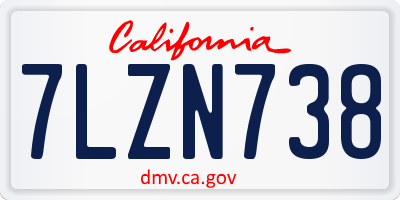 CA license plate 7LZN738
