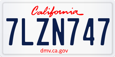 CA license plate 7LZN747