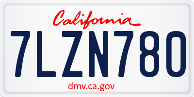 CA license plate 7LZN780
