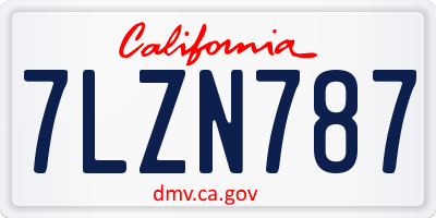 CA license plate 7LZN787