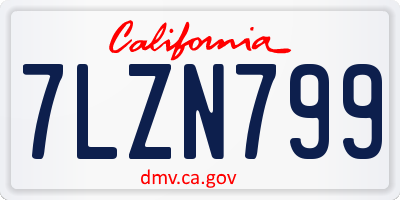 CA license plate 7LZN799