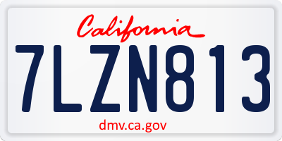 CA license plate 7LZN813