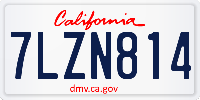 CA license plate 7LZN814