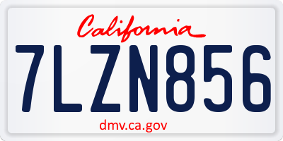 CA license plate 7LZN856