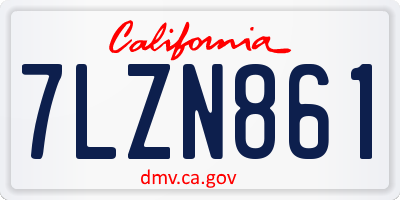 CA license plate 7LZN861