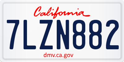 CA license plate 7LZN882