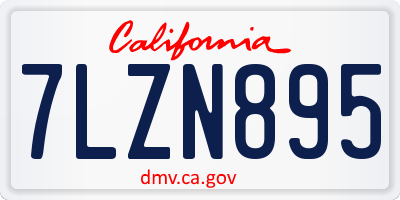 CA license plate 7LZN895