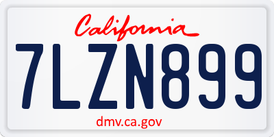 CA license plate 7LZN899